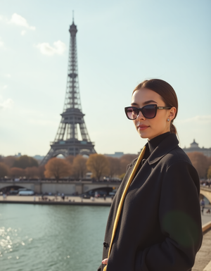 Image for model in Paris with the Eiffel Tower in background