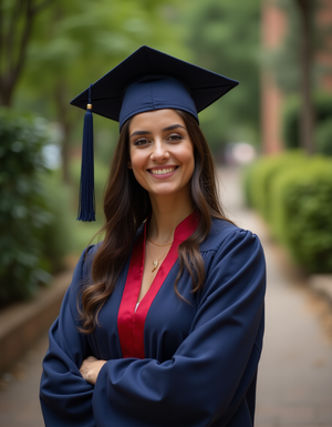 Image for a graduate model in their academic gown
