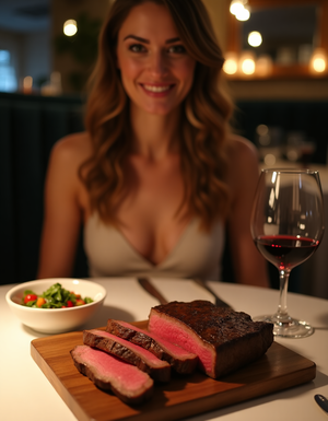 Image for pov photo of model seated at restaurant table acro...