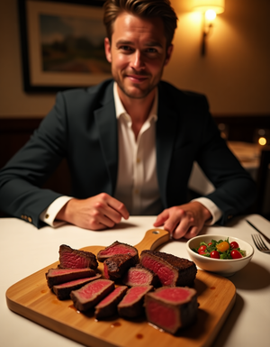 Image for pov photo of model seated at restaurant table acro...