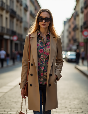 Image for model as fashion model in street style shoot with ...